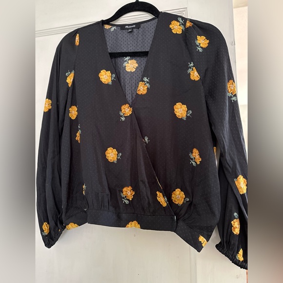 Madewell Bubble-sleeve wrap top in floating florets - Picture 9 of 9